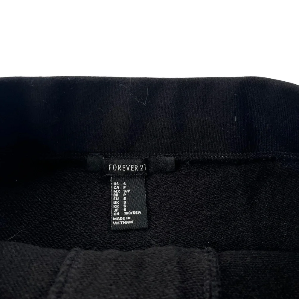 Forever 21 Womens Small Black Knit Crisscross Detail Cotton-Polyester Mini Skirt